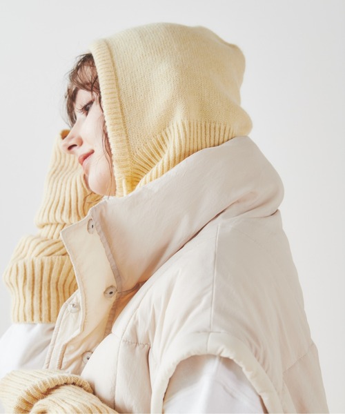 ANGIE（アンジー）の「バラクラバニットフードフォーマー（ネックウォーマー/スヌード・レディース・ブラウン/アイボリー/ベージュ・FREE）」の21枚目の写真