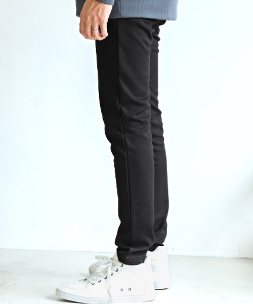 LUXSTYLE（ラグスタイル）の「T/Cダンボールニットスリムパンツ（スラックス・メンズ・ブラック/グレイッシュベージュ/杢グレー・M/L/XL）」の5枚目の写真