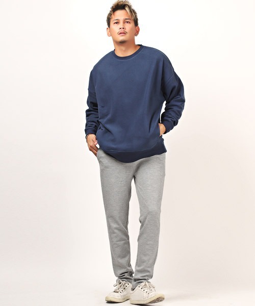 LUXSTYLE（ラグスタイル）の「T/Cダンボールニットスリムパンツ（スラックス・メンズ・ブラック/グレイッシュベージュ/杢グレー・M/L/XL）」の7枚目の写真