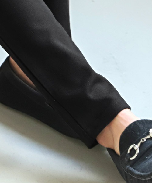 LUXSTYLE（ラグスタイル）の「T/Cダンボールニットスリムパンツ（スラックス・メンズ・ブラック/グレイッシュベージュ/杢グレー・M/L/XL）」の13枚目の写真