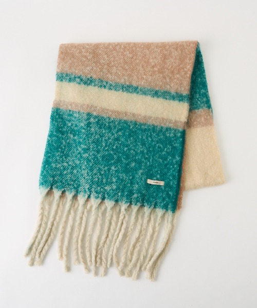 mystic（ミスティック）の「ボーダーBIGストール（マフラー・レディース・ベージュ/オフホワイト・ONE SIZE）」の11枚目の写真