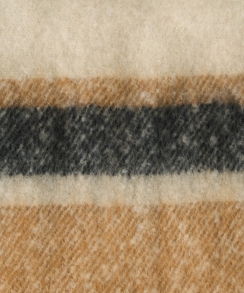 mystic（ミスティック）の「ボーダーBIGストール（マフラー・レディース・ベージュ/オフホワイト・ONE SIZE）」の14枚目の写真