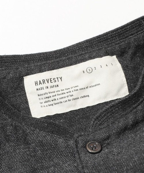 HARVESTY(ハーベスティ)の「HARVESTY/ハーベスティ ウールコットンツイルアトリエローブ シャツワンピース(ワンピース・レディース・ベージュ/ブラック/オリーブ・2/1)」の7枚目の写真