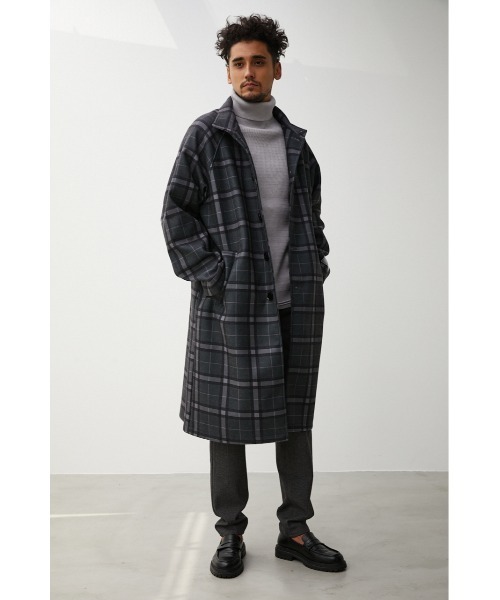 AZUL by moussy（アズールバイマウジー）の「WASHABLE STAND COLLAR COAT/ウォッシャブルスタンドカラーコート（その他アウター・メンズ・ブラック/ベージュ系その他/グレー系その他・MEDIUM/LARGE）」の5枚目の写真