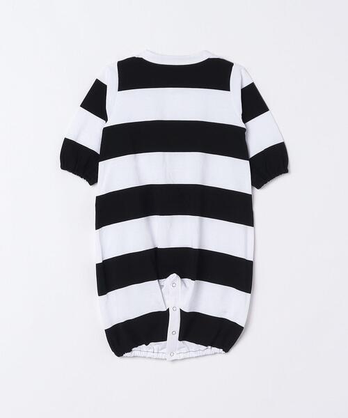 agnes b.（アニエスベー）の「J019 L GREN ベビー ボーダーロンパース（ロンパース・キッズ・ブラック×ホワイト・FREE）」の2枚目の写真