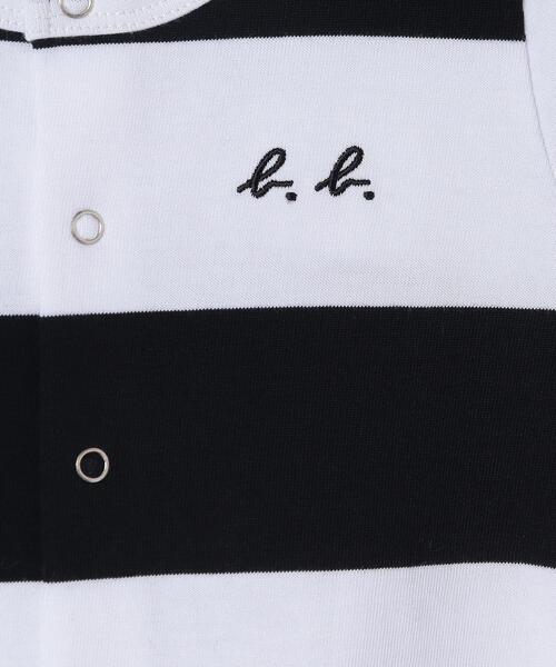 agnes b.（アニエスベー）の「J019 L GREN ベビー ボーダーロンパース（ロンパース・キッズ・ブラック×ホワイト・FREE）」の4枚目の写真
