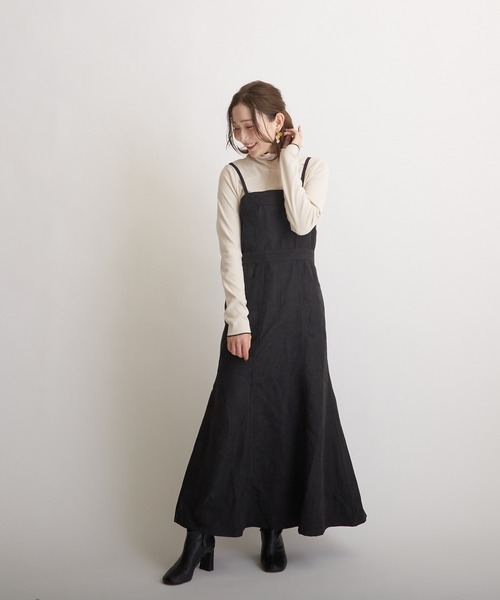 PAPAVER（パパヴェル）の「【papaver】ライスコールマーメイドキャミOP（ワンピース・レディース・ベージュ/ブラウン/ブラック・MEDIUM）」の2枚目の写真