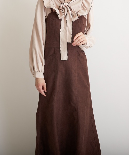 PAPAVER（パパヴェル）の「【papaver】ライスコールマーメイドキャミOP（ワンピース・レディース・ベージュ/ブラウン/ブラック・MEDIUM）」の12枚目の写真