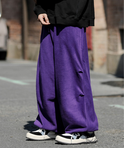 neos（ネオス）の「【neos -addictive design-】ルーズシルエット マイクロフリース カラー バルーン ワイド パンツ（その他パンツ・メンズ・ブラック/ブルー/グリーン/ホワイト/パープル/オレンジ・MEDIUM/LARGE）」の5枚目の写真