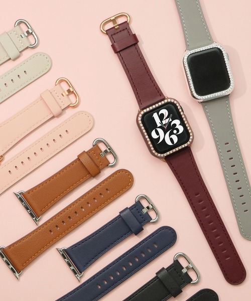 Urban Coral(アーバンコーラル)の「Apple Watch Band / アップルウォッチ バンド くすみカラースリムレザー / Urban Coral(デジタル腕時計・レディース・ネイビー/ワインレッド/ベージュ系その他/ピンク/ブラウン/ブラック/グレー・40mm)」の8枚目の写真