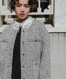 titivate（ティティベイト）の「ツイードジャケット（ノーカラージャケット）」