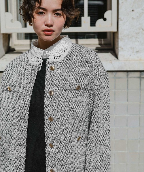 titivate（ティティベイト）の「ツイードジャケット（ノーカラー