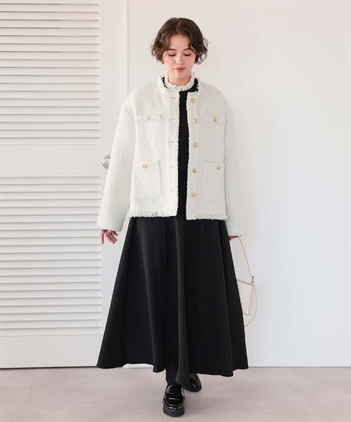 セール】ツイードジャケット（ノーカラージャケット）｜titivate