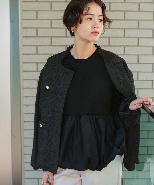 セール】ツイードジャケット（ノーカラージャケット）｜titivate