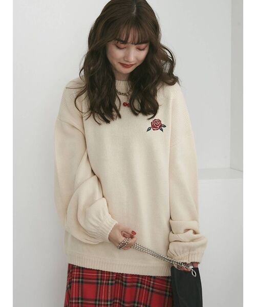 jouetie（ジュエティ）の「バックBIGロゴJQDニット（ニット/セーター・レディース・アイボリー/その他1/ブラック・MEDIUM）」の6枚目の写真