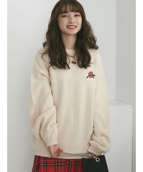 jouetie（ジュエティ）の「バックBIGロゴJQDニット（ニット/セーター・レディース・アイボリー/その他1/ブラック・MEDIUM）」の7枚目の写真