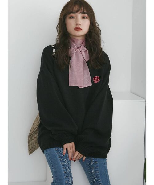 jouetie（ジュエティ）の「バックBIGロゴJQDニット（ニット/セーター・レディース・アイボリー/その他1/ブラック・MEDIUM）」の22枚目の写真