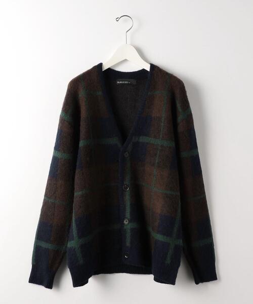 green label relaxing(グリーンレーベルリラクシング)の「チェック ジャカード 起毛 Vネック カーディガン(カーディガン/ボレロ・メンズ・ベージュ/ネイビー・S/M/XL/L)」の7枚目の写真