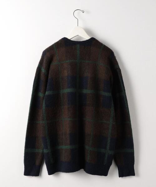 green label relaxing(グリーンレーベルリラクシング)の「チェック ジャカード 起毛 Vネック カーディガン(カーディガン/ボレロ・メンズ・ベージュ/ネイビー・S/M/XL/L)」の8枚目の写真