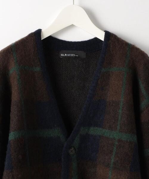 green label relaxing(グリーンレーベルリラクシング)の「チェック ジャカード 起毛 Vネック カーディガン(カーディガン/ボレロ・メンズ・ベージュ/ネイビー・S/M/XL/L)」の9枚目の写真