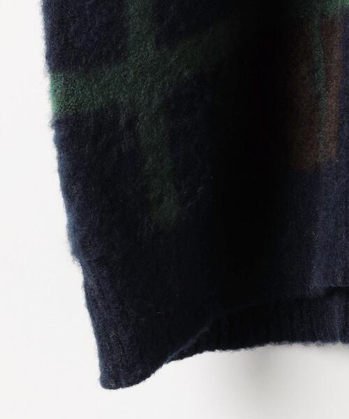 green label relaxing(グリーンレーベルリラクシング)の「チェック ジャカード 起毛 Vネック カーディガン(カーディガン/ボレロ・メンズ・ベージュ/ネイビー・S/M/XL/L)」の11枚目の写真