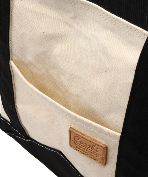 COSSHI(コッシ)の「COSSHI PARAFFIN CANVAS TOTE(トートバッグ・メンズ・ブラック/ネイビー/レッド・FREE)」の8枚目の写真