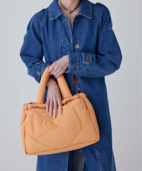 CONTROL FREAK / CTFK(コントロールフリーク)の「CONTROL FREAK / CTFK(コントロールフリーク/シーティーエフケー)ナイロンダイヤトート(トートバッグ・レディース・ブラック/グリーン/ベージュ/オレンジ・FREE)」の4枚目の写真