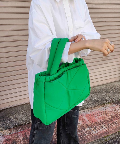 CONTROL FREAK / CTFK(コントロールフリーク)の「CONTROL FREAK / CTFK(コントロールフリーク/シーティーエフケー)ナイロンダイヤトート(トートバッグ・レディース・ブラック/グリーン/ベージュ/オレンジ・FREE)」の3枚目の写真