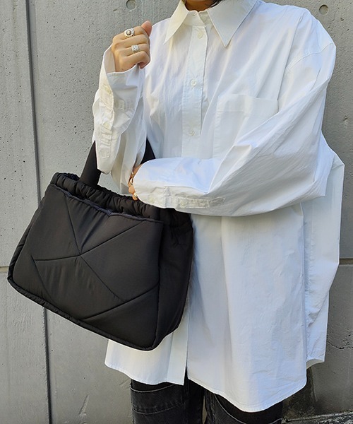 CONTROL FREAK / CTFK(コントロールフリーク)の「CONTROL FREAK / CTFK(コントロールフリーク/シーティーエフケー)ナイロンダイヤトート(トートバッグ・レディース・ブラック/グリーン/ベージュ/オレンジ・FREE)」の8枚目の写真