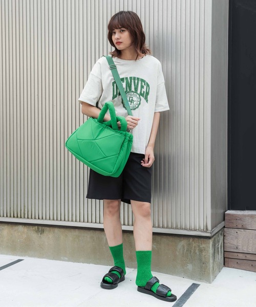 CONTROL FREAK / CTFK(コントロールフリーク)の「CONTROL FREAK / CTFK(コントロールフリーク/シーティーエフケー)ナイロンダイヤトート(トートバッグ・レディース・ブラック/グリーン/ベージュ/オレンジ・FREE)」の19枚目の写真