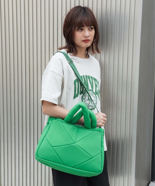 CONTROL FREAK / CTFK(コントロールフリーク)の「CONTROL FREAK / CTFK(コントロールフリーク/シーティーエフケー)ナイロンダイヤトート(トートバッグ・レディース・ブラック/グリーン/ベージュ/オレンジ・FREE)」の18枚目の写真