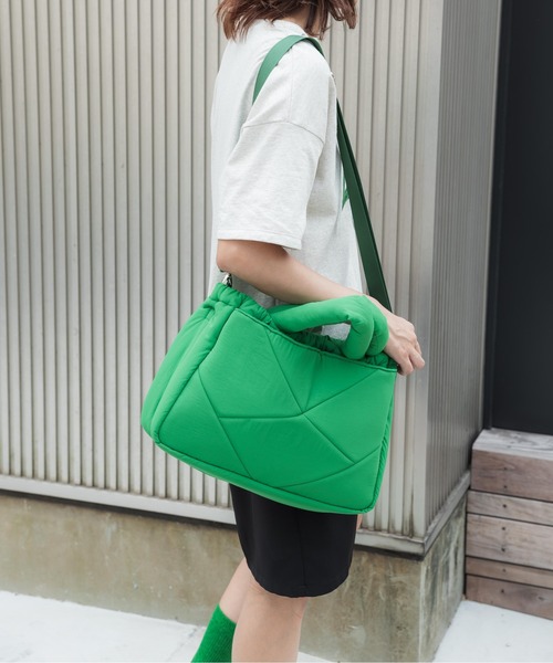 CONTROL FREAK / CTFK(コントロールフリーク)の「CONTROL FREAK / CTFK(コントロールフリーク/シーティーエフケー)ナイロンダイヤトート(トートバッグ・レディース・ブラック/グリーン/ベージュ/オレンジ・FREE)」の17枚目の写真