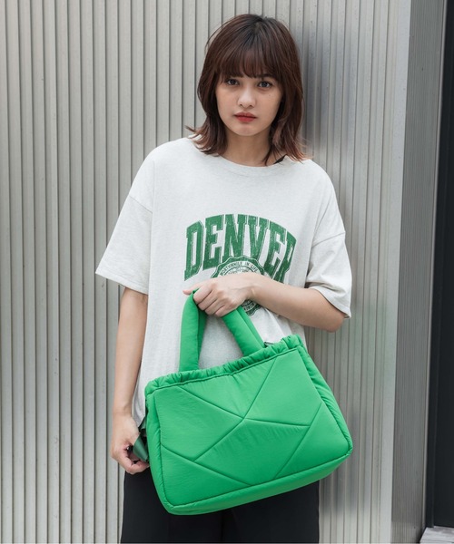 CONTROL FREAK / CTFK(コントロールフリーク)の「CONTROL FREAK / CTFK(コントロールフリーク/シーティーエフケー)ナイロンダイヤトート(トートバッグ・レディース・ブラック/グリーン/ベージュ/オレンジ・FREE)」の16枚目の写真