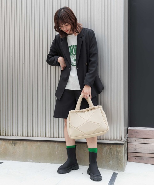 CONTROL FREAK / CTFK(コントロールフリーク)の「CONTROL FREAK / CTFK(コントロールフリーク/シーティーエフケー)ナイロンダイヤトート(トートバッグ・レディース・ブラック/グリーン/ベージュ/オレンジ・FREE)」の14枚目の写真