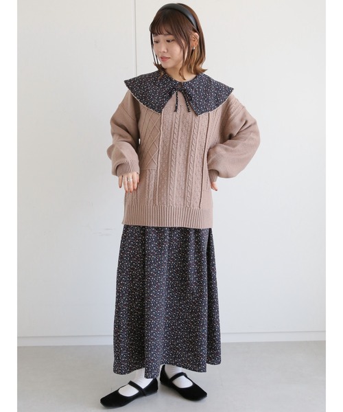 ehka sopo（エヘカソポ）の「小花柄フラットカラーワンピース