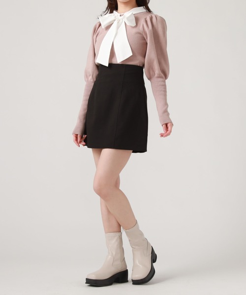 archives（アルシーヴ）の「２ｗａｙボウタイパフスリーブニット（ニット/セーター・レディース・ピンクベージュ/ブラック/アイボリー・MEDIUM）」の15枚目の写真