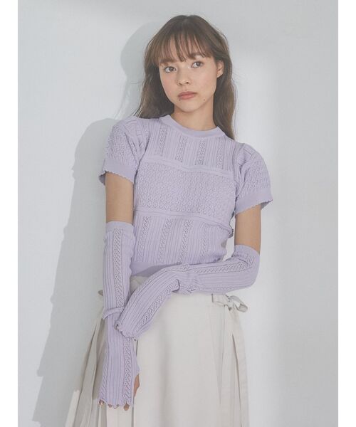 merry jenny（メリージェニー）の「アームウォーマーニット（ニット/セーター・レディース・アイボリー/グリーン/ラベンダー・FREE）」の11枚目の写真