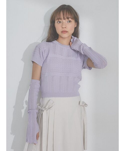 merry jenny（メリージェニー）の「アームウォーマーニット（ニット/セーター・レディース・アイボリー/グリーン/ラベンダー・FREE）」の12枚目の写真