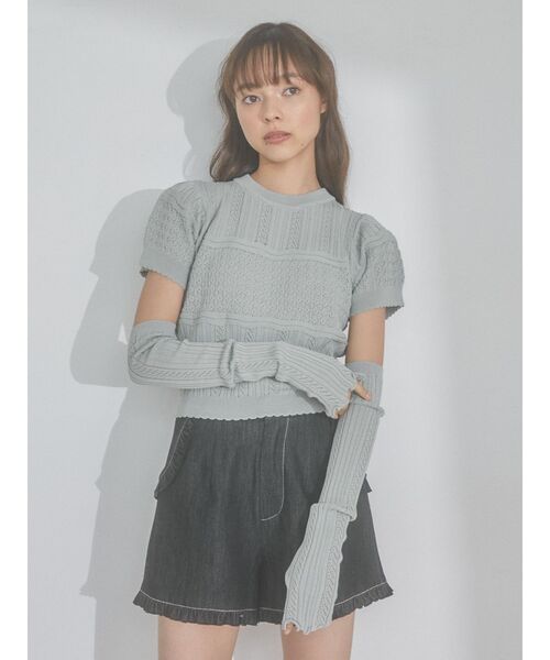 merry jenny（メリージェニー）の「アームウォーマーニット（ニット/セーター・レディース・アイボリー/グリーン/ラベンダー・FREE）」の19枚目の写真