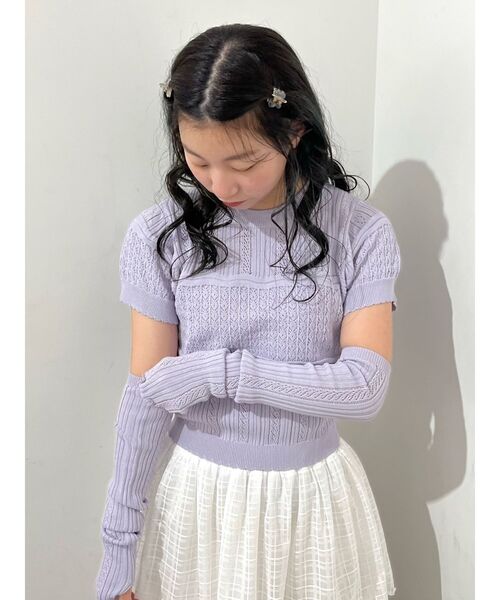 merry jenny（メリージェニー）の「アームウォーマーニット（ニット/セーター・レディース・アイボリー/グリーン/ラベンダー・FREE）」の3枚目の写真