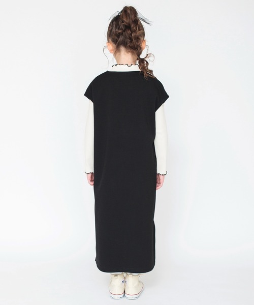 BRANSHES（ブランシェス）の「ＶネックロングＪＳＫ（ジャンパースカート・キッズ・ブラック/ベージュ・110/120/140/130/150）」の5枚目の写真