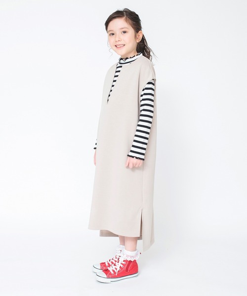 BRANSHES（ブランシェス）の「ＶネックロングＪＳＫ（ジャンパースカート・キッズ・ブラック/ベージュ・110/120/140/130/150）」の11枚目の写真