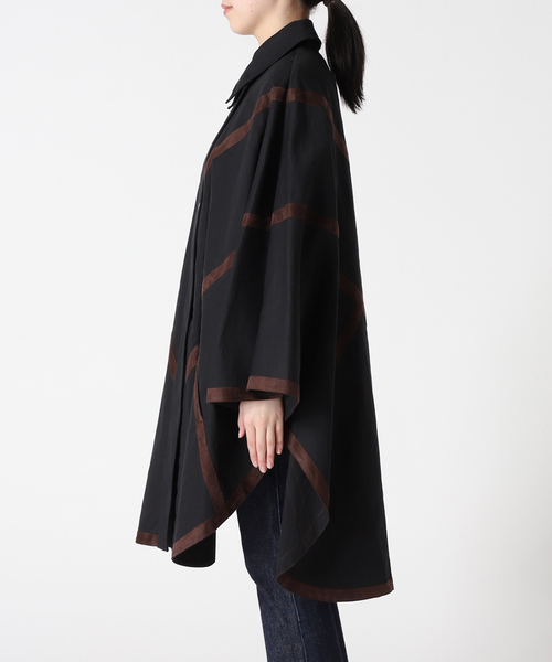 JOURNAL STANDARD(ジャーナルスタンダード)の「【KIARIS vintage&closet × JS】テープディテールポンチョコート(ポンチョ・レディース・ベージュ/ブラック・FREE)」の3枚目の写真