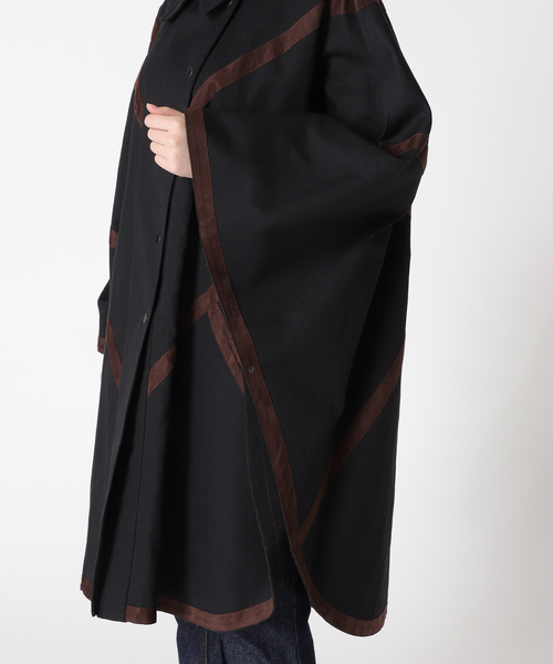 JOURNAL STANDARD(ジャーナルスタンダード)の「【KIARIS vintage&closet × JS】テープディテールポンチョコート(ポンチョ・レディース・ベージュ/ブラック・FREE)」の12枚目の写真