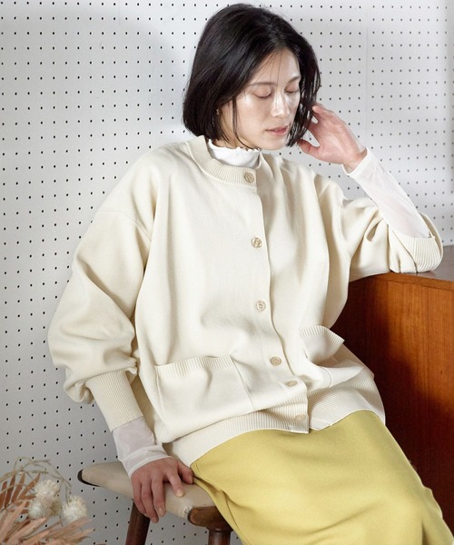 LOWRYS FARM（ローリーズファーム）の「スポンディッシュクルーカーディガン  185899（カーディガン/ボレロ・レディース・イエロー/ホワイト/ピンク/グリーン/ブラック×ホワイト/ホワイト×ブラック/ブルー/ネイビー系/イエロー系その他/ブラック/パープル・SHORT/TALL）」の14枚目の写真