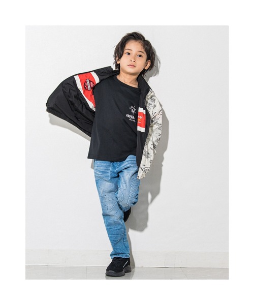 WASK（ワスク）の「WASK/ロゴ柄リバーシブルタフタレーシングジャケット(100~160cm)（その他アウター・キッズ・ブルー/ブラック・160/120/130/150/110/140/100）」の4枚目の写真