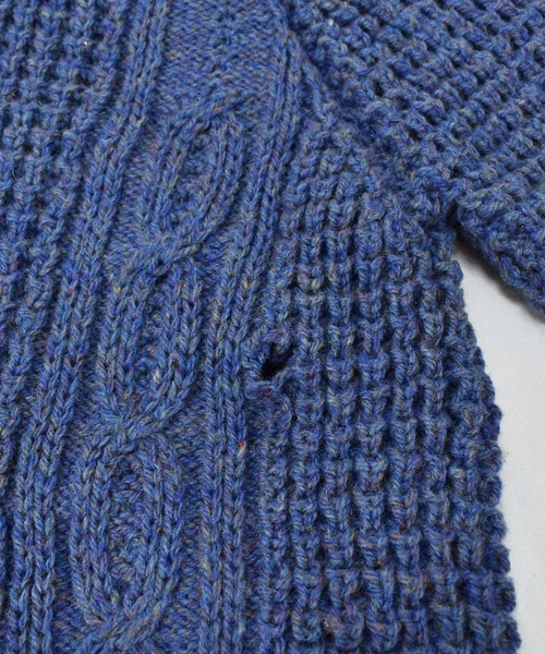 VINTAGE(ヴィンテージ)の「【ヴィンテージ古着】Quill's Woolen Market ケーブル編み アランニットセーター アイルランド製(ニット/セーター・メンズ・ネイビー・SMALL)」の5枚目の写真