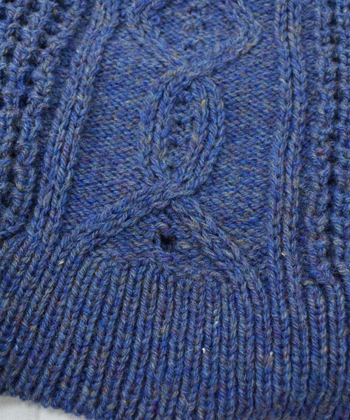 VINTAGE(ヴィンテージ)の「【ヴィンテージ古着】Quill's Woolen Market ケーブル編み アランニットセーター アイルランド製(ニット/セーター・メンズ・ネイビー・SMALL)」の6枚目の写真