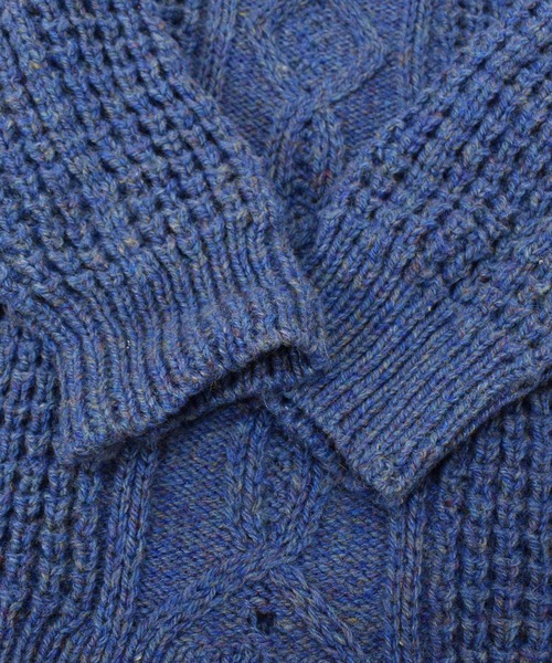 VINTAGE(ヴィンテージ)の「【ヴィンテージ古着】Quill's Woolen Market ケーブル編み アランニットセーター アイルランド製(ニット/セーター・メンズ・ネイビー・SMALL)」の7枚目の写真