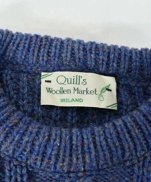 VINTAGE(ヴィンテージ)の「【ヴィンテージ古着】Quill's Woolen Market ケーブル編み アランニットセーター アイルランド製(ニット/セーター・メンズ・ネイビー・SMALL)」の8枚目の写真